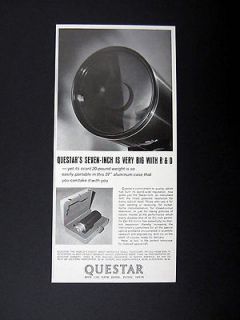Questar Seven Inch Telescope 1969 print Ad advertisement