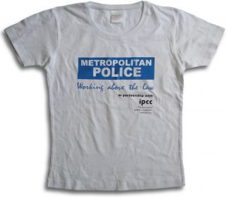 Funny Womens Ladie fit T Shirt Cop Met Police Above The Law Fancy