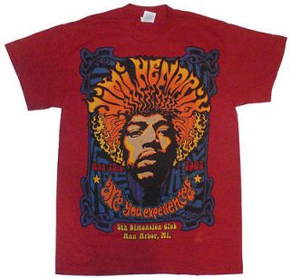 Mens Jimi Hendrix Are You Experienced 5th Dimension Club T Shirt New