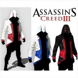 Assassins Creed 3 III Conner Kenway Gabardine Hoodie Jacket Cosplay