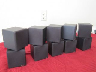 NEW (5) Dual Cube Speakers.Home Theater Rear Black Surround Sound