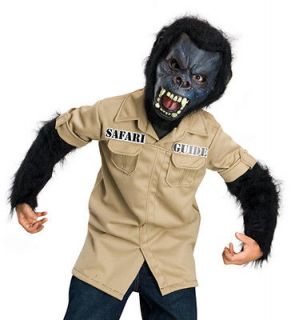 Kids Scary Gorilla +Mask Safari Boys Halloween Costume