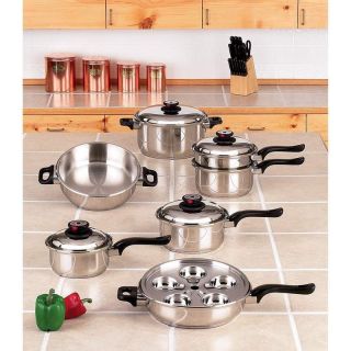 Control 17pc T304 Stainless Steel Waterless Greaseless Cookware Set