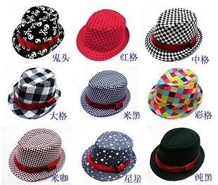 Fashion Children Top Fedora Cap Sun Jazz Hat for Boys Gils 9 Style
