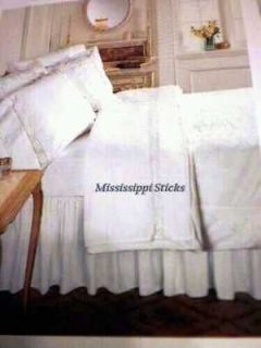 Simply Shabby Chic White Country Cottage Vintage Ruffle King bedskirt