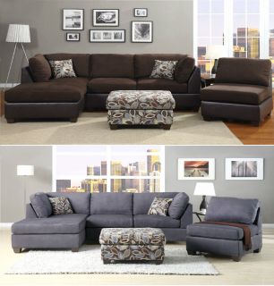Sectional Sofa 2 pcs Sectional Couch in Microfiber Sectional sofas in