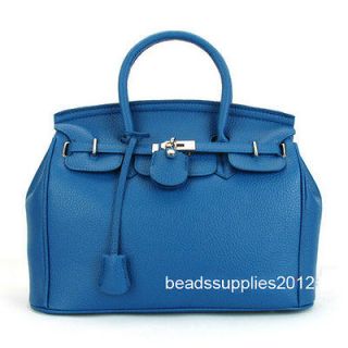 Women Lady Celebrity PU Leather Tote Handbag Lock Shoulder Designer