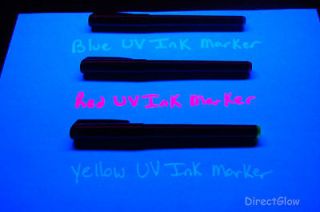 Invisible UV Blacklight Ink Marker Blue Red Yellow