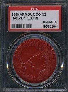 1959 Armour Coin   Harvey KUENN (Red) PSA 8 NM/MT