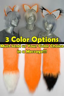 Orange Furry Fox Tail and/or Ears Cosplay Accessories