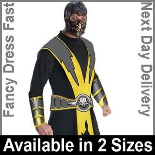 Adult Licensed Mortal Kombat Scorpion Fancy Dress Costume Ninja
