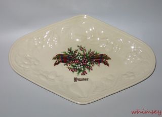 Royal Worcester Palissy Crown Ware Embossed Dish Dundee Tartan Heather