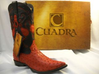 new CUADRA RED AUTHENTIC OSTRICH COWBOY BOOTS *ALL SIZES* western wear