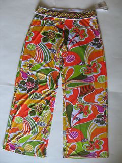 TRINA TURK LAVASCAPE COVER UP PANTS swimsuit M New $154 Bright colors