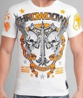 THROWDOWN BY AFFLICTION CRETE WHITE SHIRT VARIOUS SIZES AVAILABLE