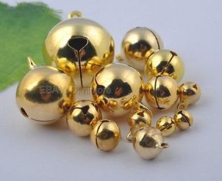 Gold Plated Copper Jingle Bells Craft Beads 6MM 8MM 10MM 12MM 14MM