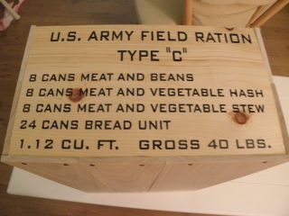 WWII WW2 C Ration Wooden Crate Box Reproduction
