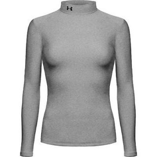 NWT Womens UNDER ARMOUR Gray Long Sleeve COMPRESSION MOCK Shirt 2XL