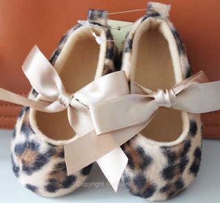 Toddler Baby Leopard Cheetah Brown Crib Shoes 3 6Mts X4z5XS