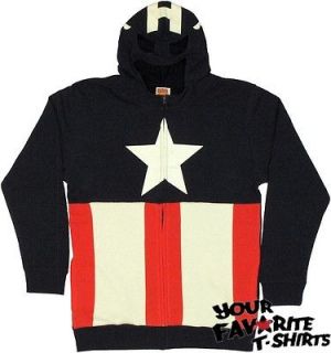 Captain America Costume With Mask Avengers Marvel Licensed Zip Up