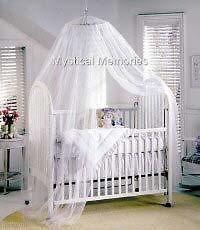 White Mosquito Net Canopy 4 Baby Cot, Crib