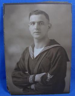 WWI Photo US Navy Sailor Yeoman Rating Portrait Battleship 1917 WW1