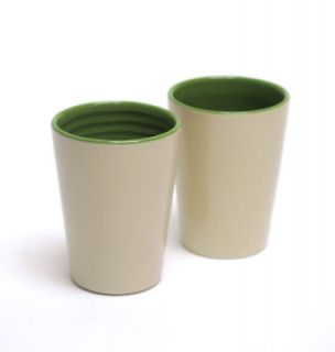 Porcelain 2pc ESPRESSO CUP SET Coffee Cup Small Nespresso GREEN