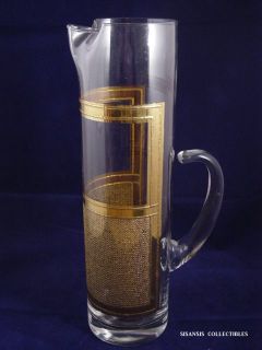 Vintage Culver Ltd 22K Gold Beverage Juice Cocktail Pitcher