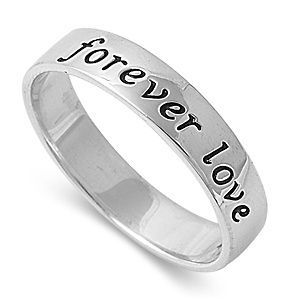 Personalized 5mm Sterling Silver Forever Love Promise Ring   Free