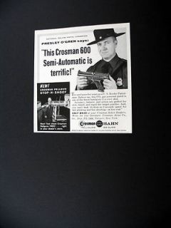 Crosman 600 CO2 Gun Police Pistol Champ 1961 print Ad