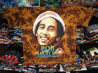 Bob Marley Retro Ultra Rare Large Orange Tie Dye T Shirt Reggae