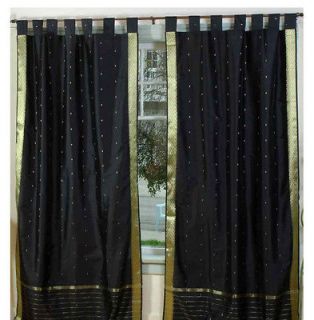 Art Silk Tab Top Sari saree Curtain Drape Panel Custom Made length PCS