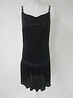 COUTURE Black Spaghetti Strap Low Cut Open Back Above Knee Dress Sz 8