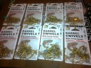 Newly listed LOT OF 8 DANIELSON BRASS BARREL SWIVELS W/SAFETY SNAPS