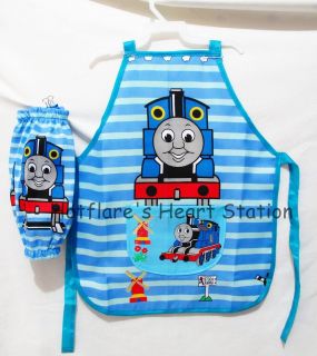 Train Children Kid Apron 2 Sleeve Art Craft Cooking Painting New
