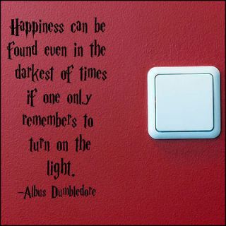 SMALL HARRY POTTER QUOTE DUMBLEDORE TURN LIGHT SWITCH ON WALL ART