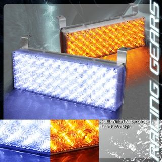 96 Amber White LED 12v 3x Mode Deck Dash Grille Hazard Strobe Lights