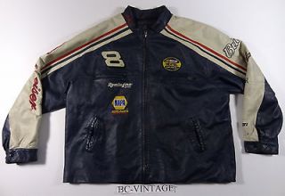 VINTAGE AUTHENTIC DALE EARNHARDT WILSONS CHASE LEATHER JACKET 2XL BUD