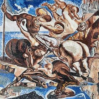 Salvador Dali Family of Marsupial Centaurs marble mosaic Wall Mural