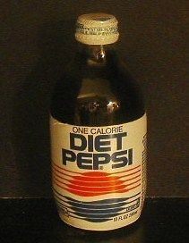PEPSI Diet SHORTY   FULL 10 Oz Glass Bottle   RARE