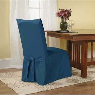 Surefit Bluestone Cotton Duck Long Dining Chair Cover
