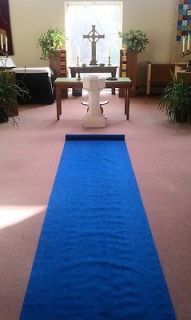 100ft deluxe blue fabric wedding aisle runner one day shipping