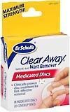DR SCHOLLS CLEAR AWAY WART REMOVER 18 MEDICATED DISCS/Box