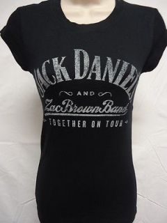 Jack Daniels and Zac Brown Together on Tour Tee T Shirt Womens L