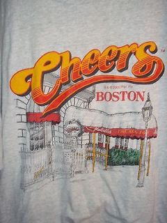 Cheers Boston Mens Tee Shirt Grey w/ Cheers Logo 100% Cotton XL