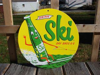 Doublesided Ski Soda Pop Bottle Fan Pull Sign Double Cola Company