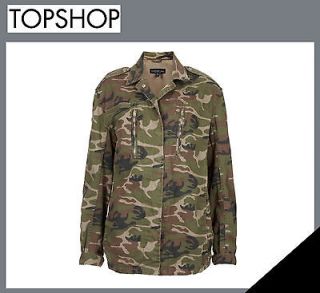 Topshop Camoflague Camo Army Combat Jacket Size 6 8 10 12 14 16 RRP £