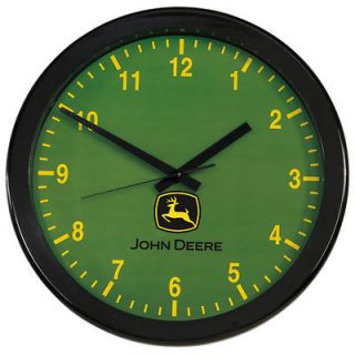 John Deere 14 inch Grande Wall Clock with Green Face and Yellow