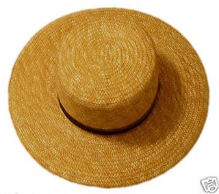 Mens Amish Straw Farm Hat   Sizes S, M, Large & X Large