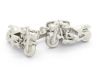 Silver Harley Motorbike Cufflinks incl Gift Box   Cuffed com au